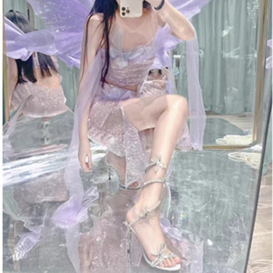 Women's Winding White Summer Strap Fashion Crystal Heels
