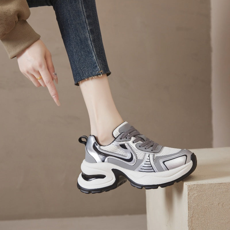 Luo Xing River Thick Bottom Sier Dad Female Genuine Elevator Sneakers