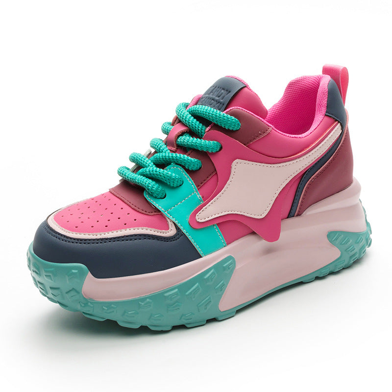Women's Autumn Korean Platform Height Increasing Insole Versatile Fashion Men's Shoes