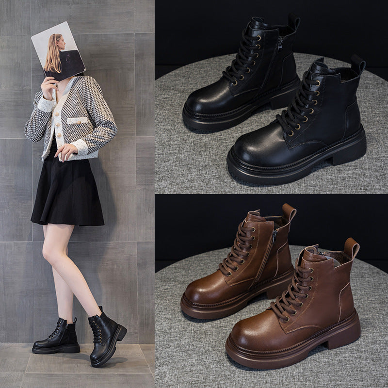 Women's Platform Martin Small Thin British Style Retro Boots