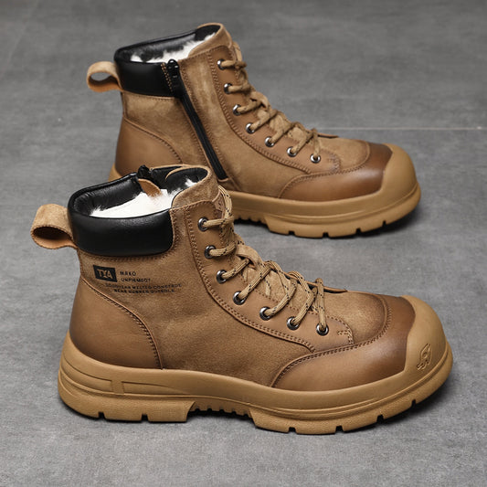 Men's Martin Ankle British Wool In Trendy Middle High Top Boots