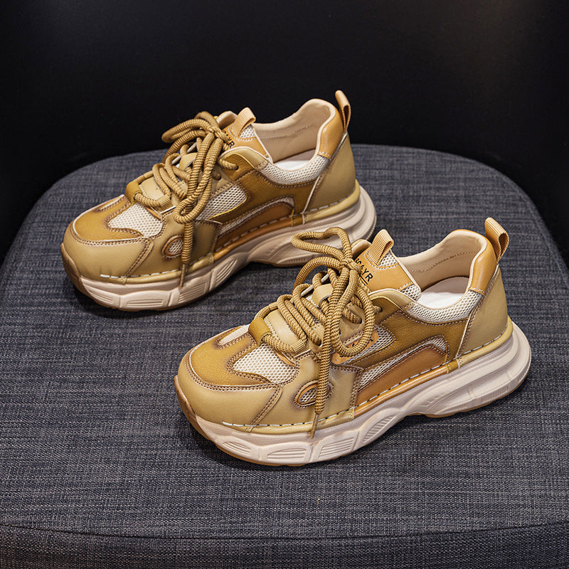 Women's Dad Platform Pumps Breathable Mesh Running Women's Casual Shoes