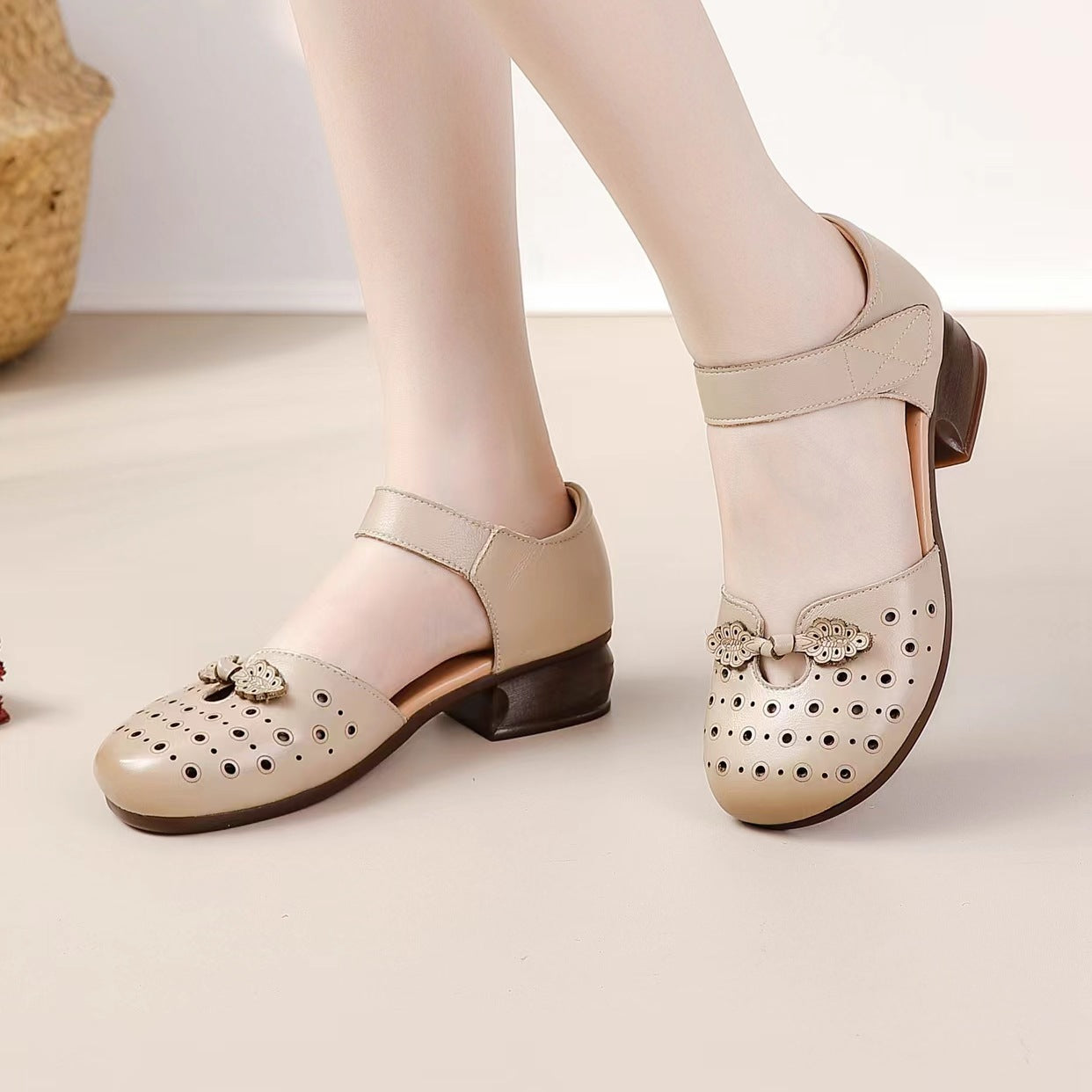 Women's & Men's Chunky Summer Soft Bottom Comfortable Hollow Heels