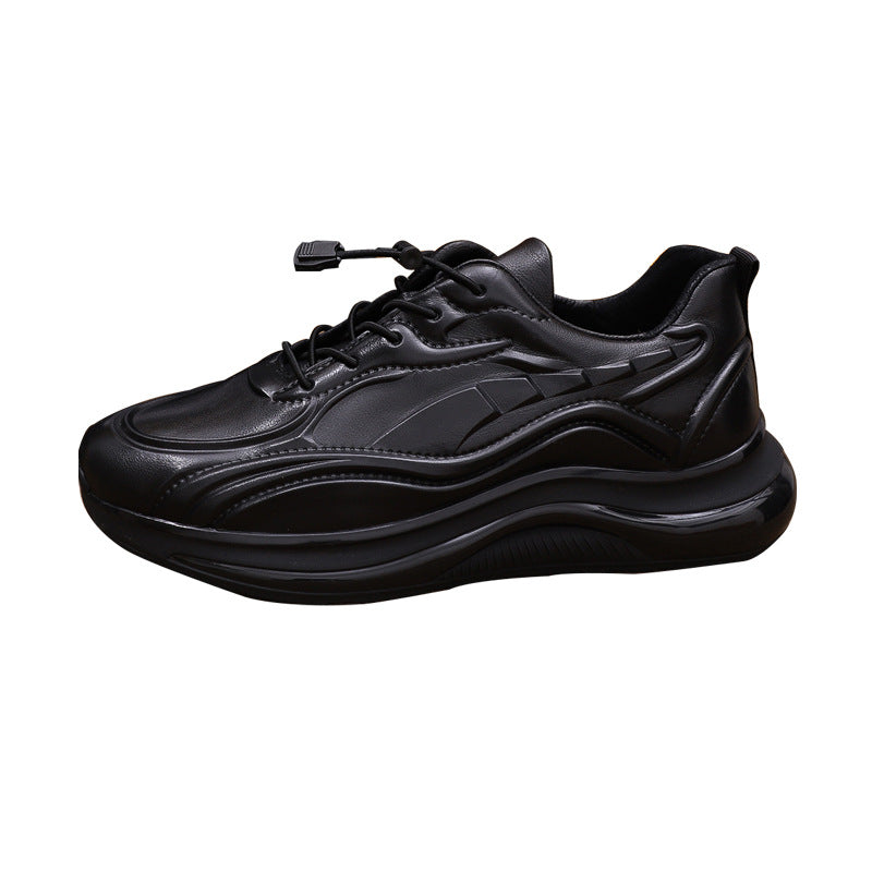 Trendy Lace Up Top Layer Cowhide Leather Shoes