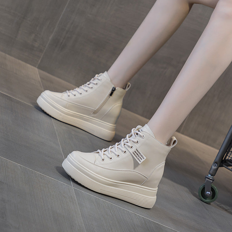Women's Wedge Platform Small Inner Height Increasing Short Women's Casual Shoes