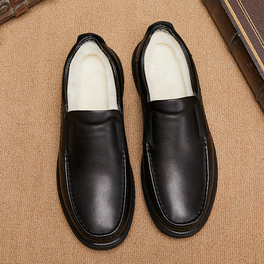 Men's Real Wool Soft Genuine Slip-on Warm Casual Shoes