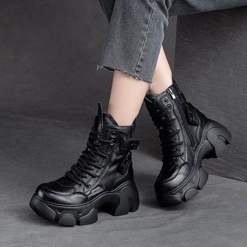 Women's Platform Martin Fleece-lined Thermal Booties First Women's Shoes