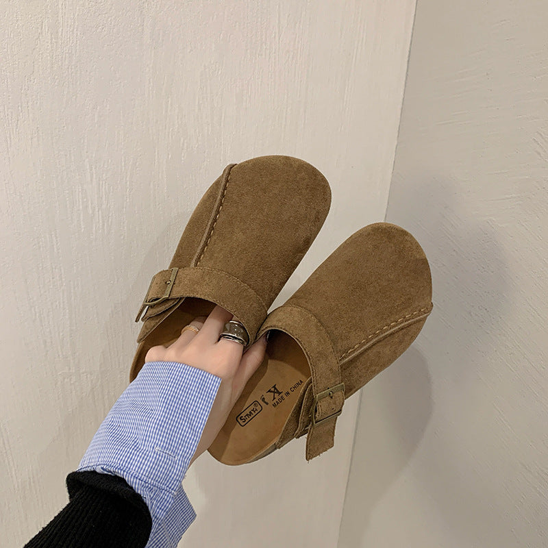 Women's Thick Bottom Increased Toe Cap Semi Slippers
