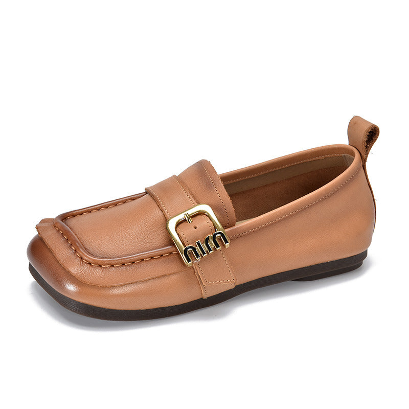 Women's Price Square Head Flat Low-cut Retro Casual Shoes