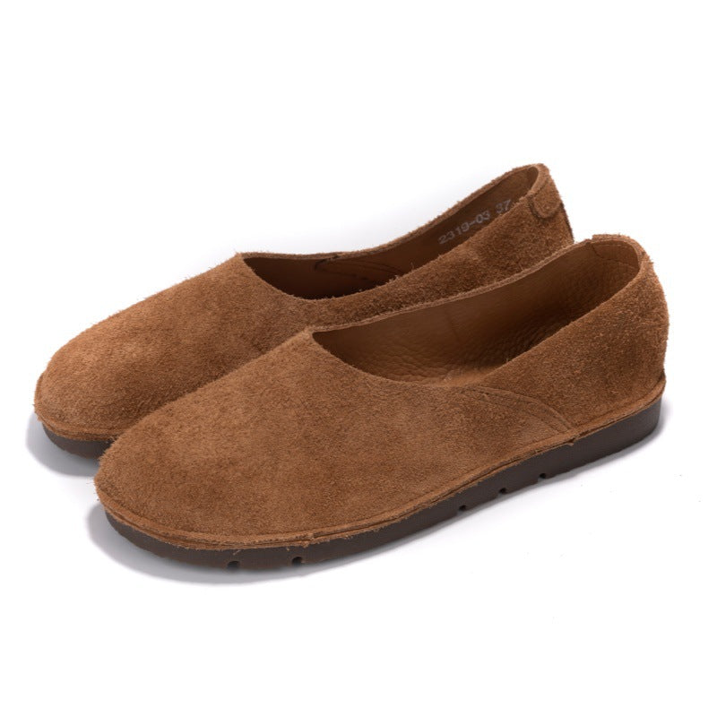 Women's & Men's Pumps Retro Round Toe Flat Bottom Casual Shoes