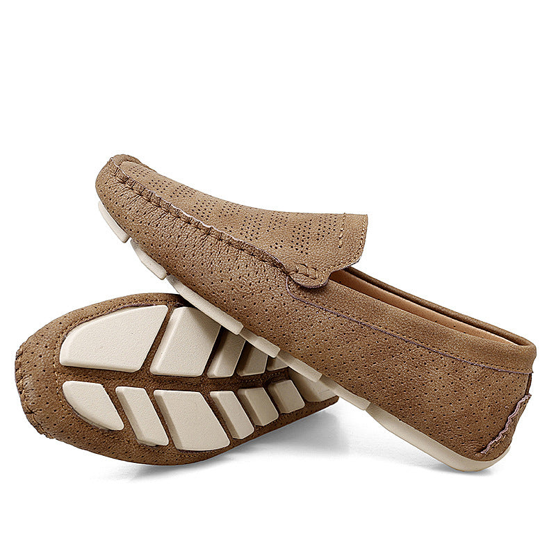 Men's Slip-on Comfortable Breathable Punching Driving Plus Casual Shoes