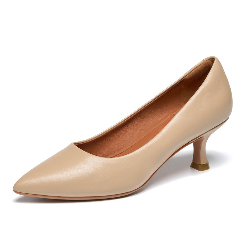 Women's Niche Pointed Stiletto Commuter High Low-cut Heels