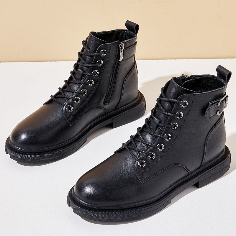 Women's Martin Winter First Layer Cowhide Veet Boots