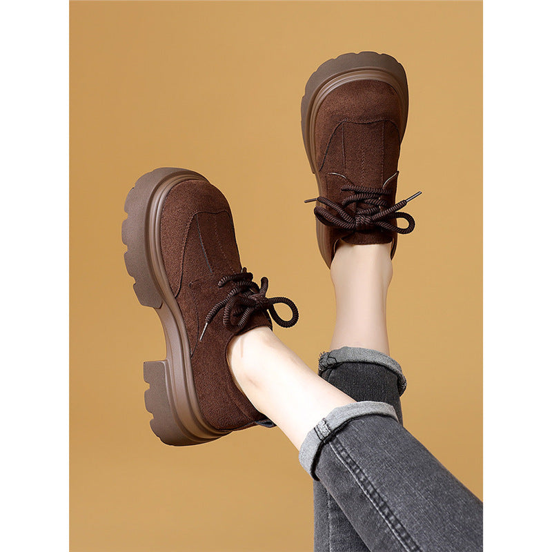 Women's Platform Genuine Inner Match Skirt Retro Women's Fashion Shoes