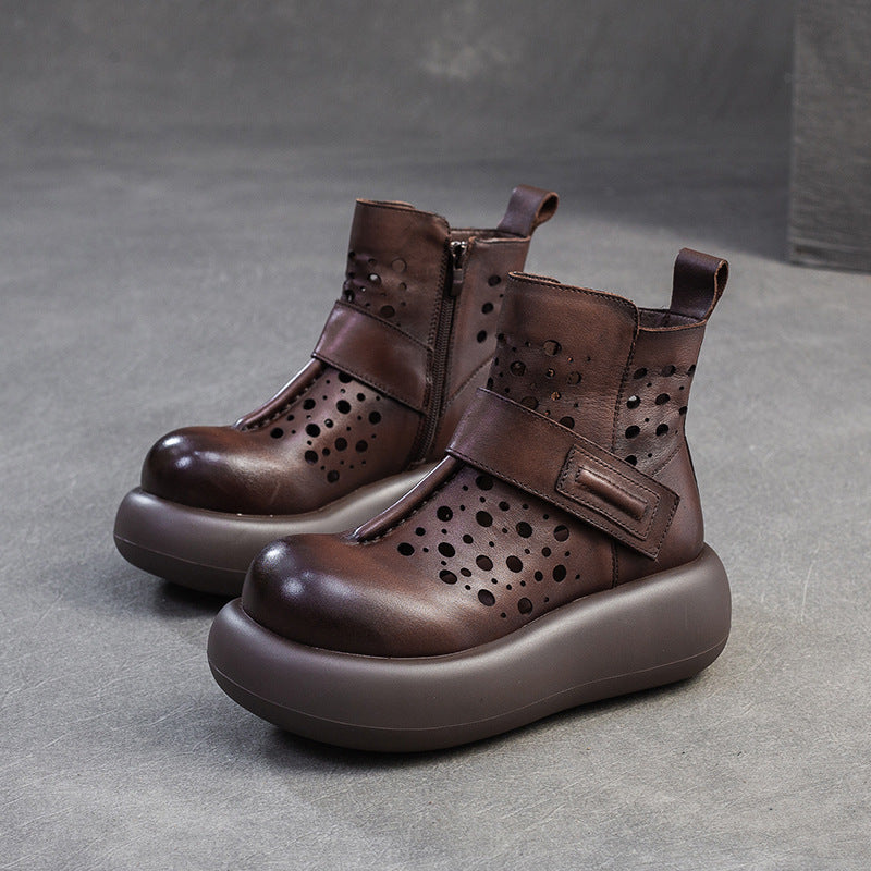 Women's British Style Martin Breathable Hollow Hole Women's Shoes