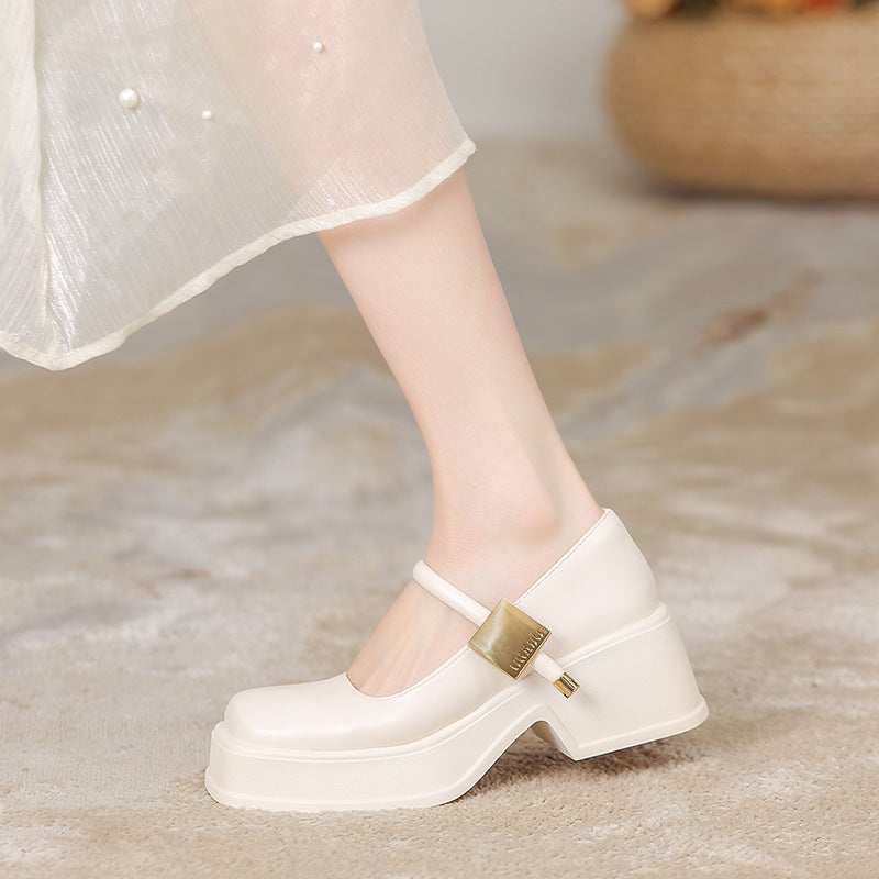 Toe Chunky Low-cut Thick Bottom Fashion Loafers