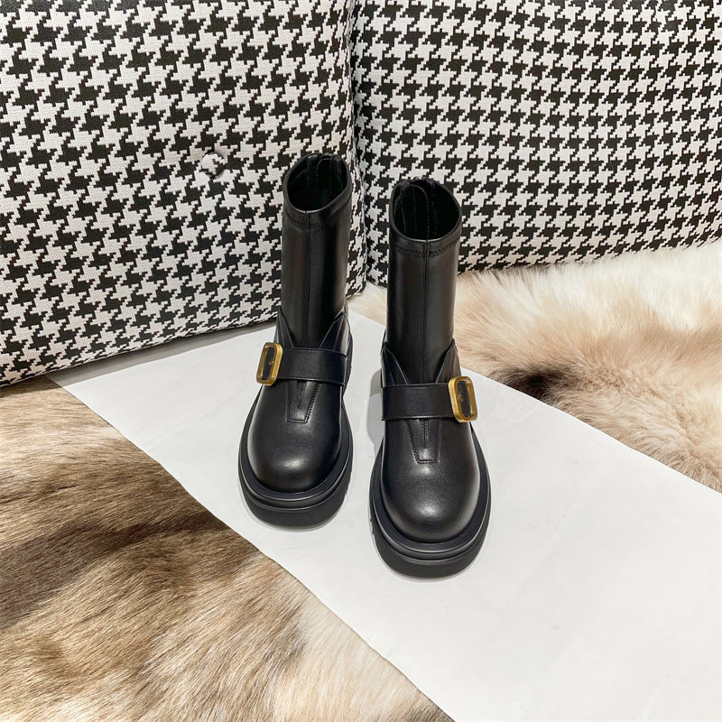 Women's Genuine Elevator Martin Fashion Skinny Trendy Boots