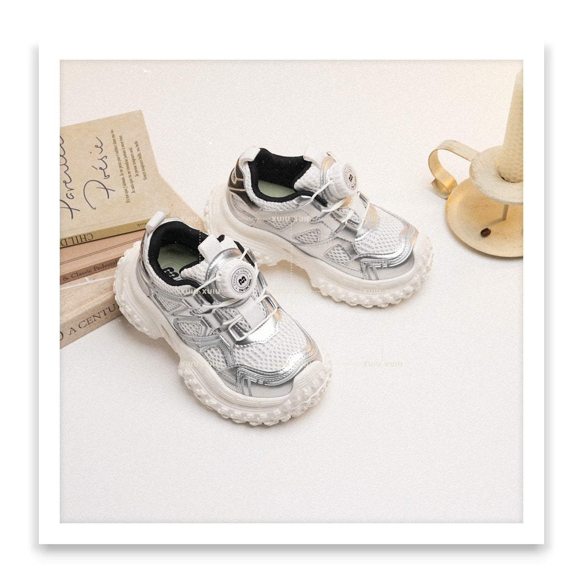 Children's Paris Fashion Retro Spring Double Net Kid's Sneakers