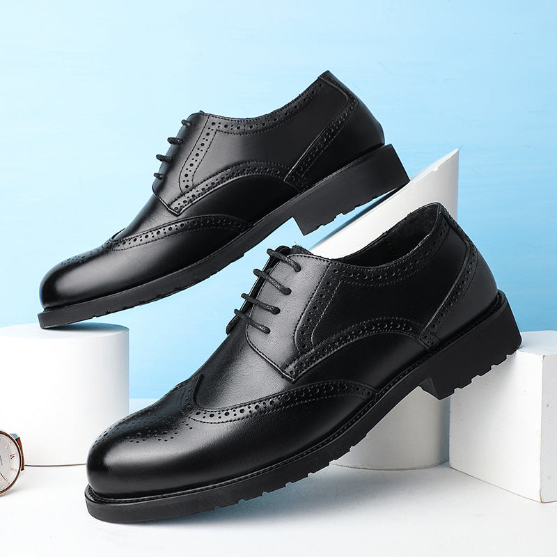 Men's First Layer Cowhide Soft Sole British Men's Business Leather Shoes