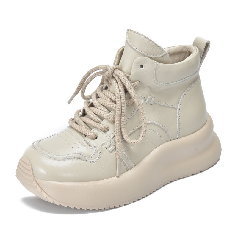 Women's Top Layer Cowhide Platform Sports Martin Boots
