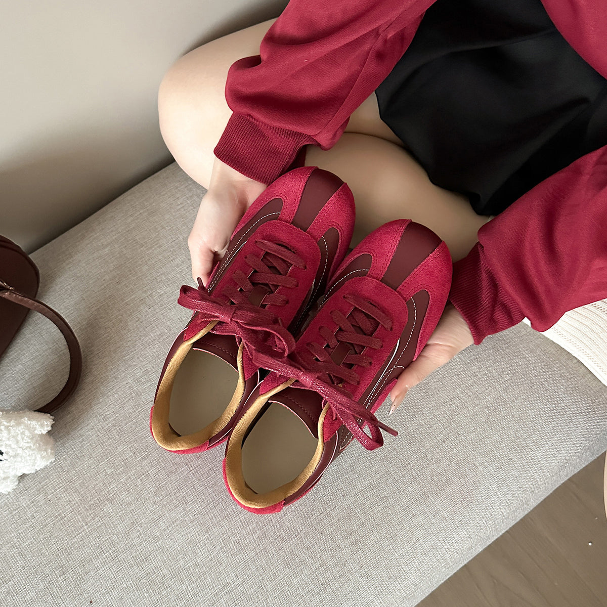 Women's Retro Old Money Style Cortez Hidden Platform Leisure Moral Training Heels