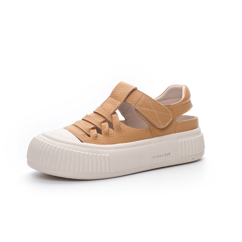Women's Summer Breathable Full Grain Cowhide Outer Sandals