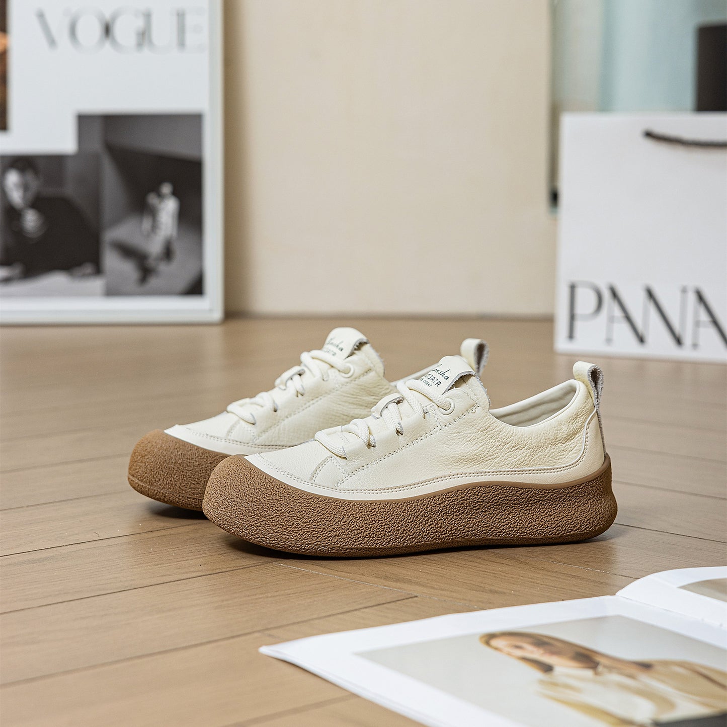 Women's Layer Cowhide Platform Soft White Spring Genuine Delicate Sneakers
