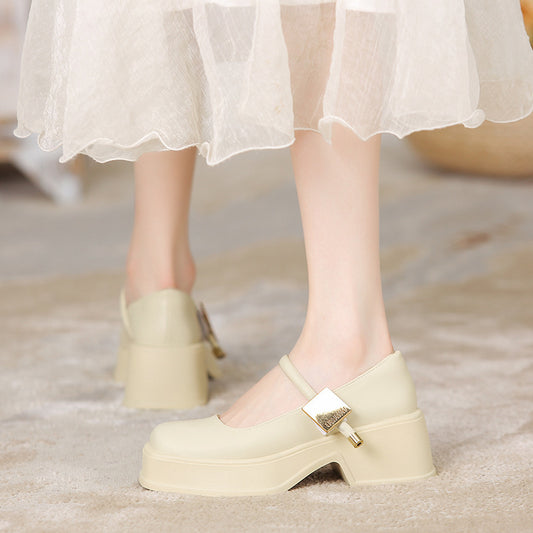 Toe Chunky Low-cut Thick Bottom Fashion Loafers