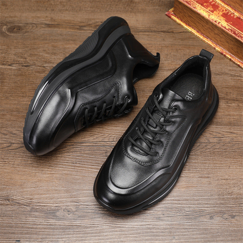 Men's Leisure Breathable Outdoor Sports Round First Leather Shoes