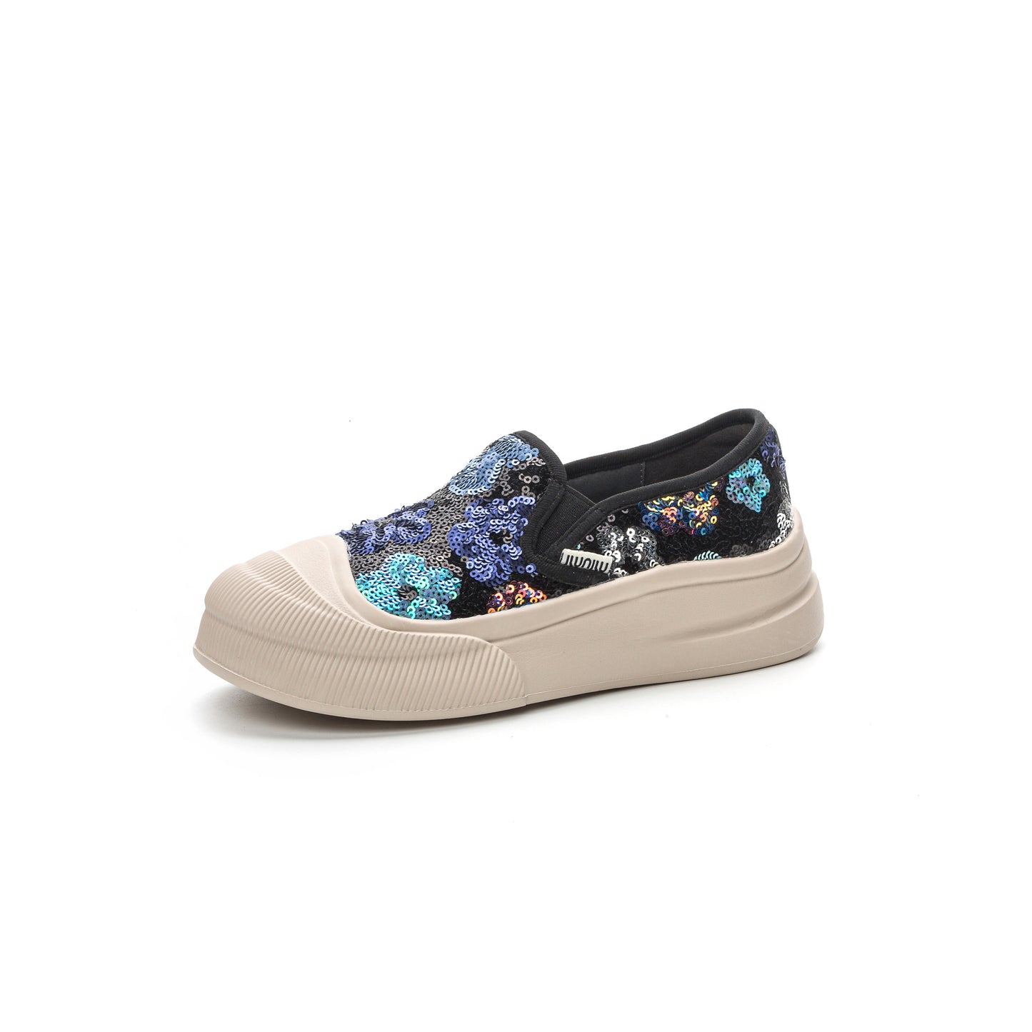 Women's Mandarin Duck Fisherman Sequined Genuine Platform Soft Casual Shoes
