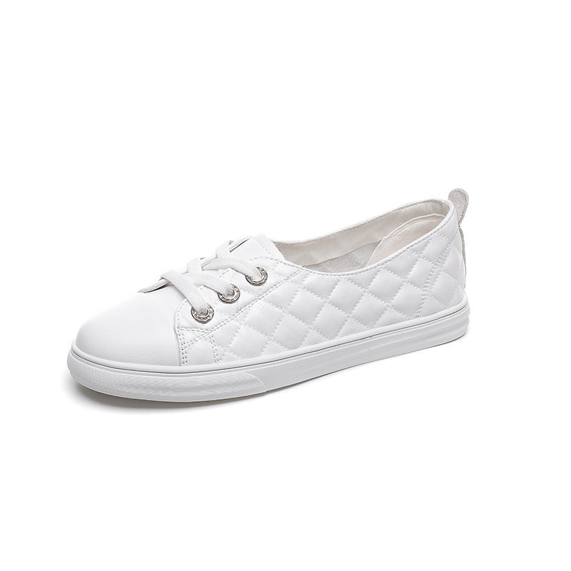 Attractive Elegant Women's White Sheepskin Flat Women's Casual Shoes