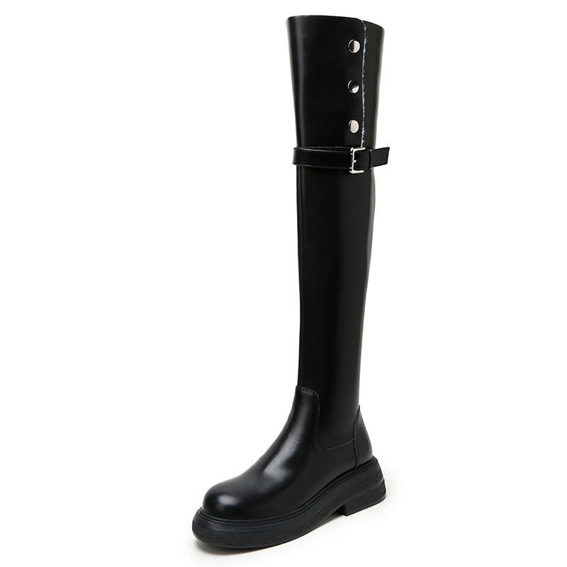 Women's Surface Over The Knee Winter Flat Boots