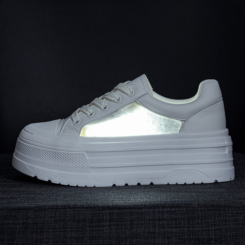 Women's Summer Platform Fashion Lace Mesh Versatile Elegant White Casual Shoes