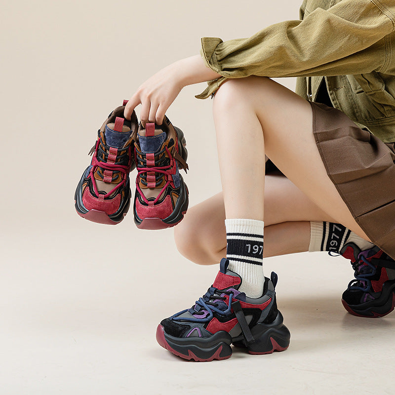 Clunky Female Winter Fleece-lined Platform Height Women's Sports Shoes
