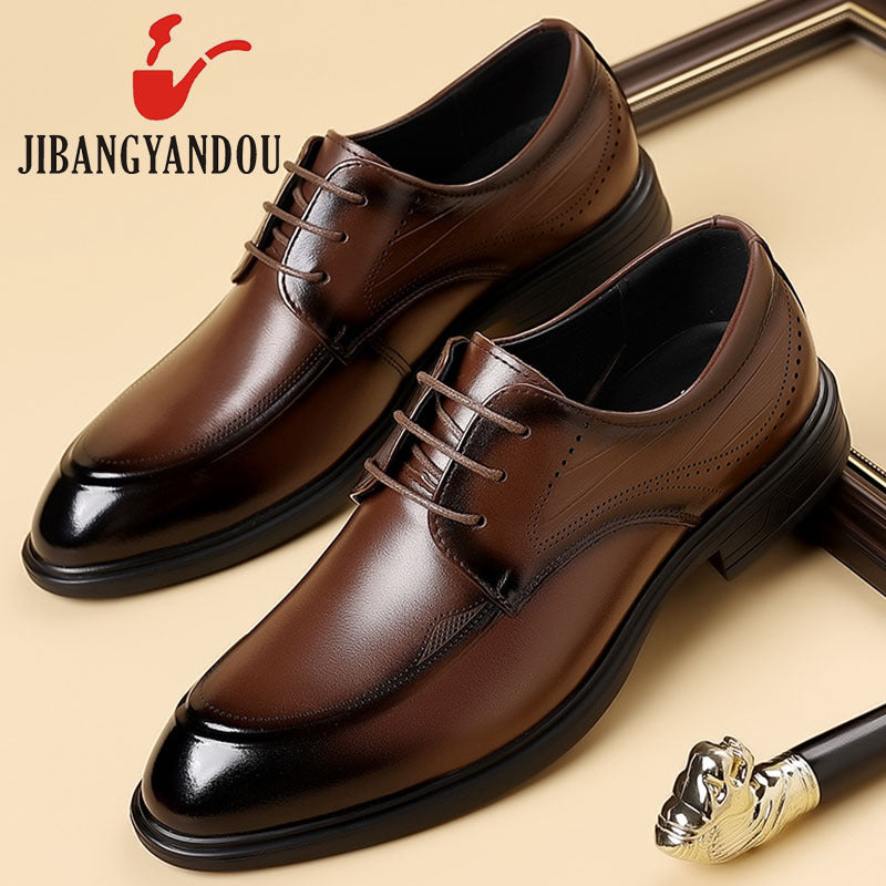 First Layer Pure Cattlehide Inside Pigskin Insole Men's Casual Leather Shoes