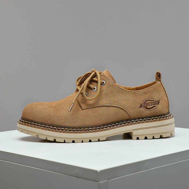 Men's Spring Genuine Suede Cowhide Retro Leather Shoes
