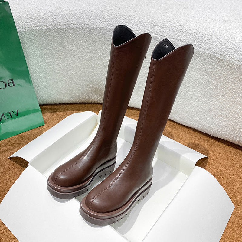 Women's Height Increasing Skinny Knight Thick Bottom High Boots
