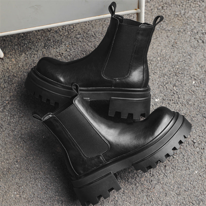 Men's Chelsea Autumn Thick-soled British Style Hight Increasing Martin Boots