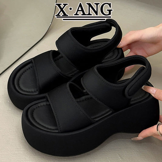 Women's Small Platform Summer Velcro Beach Roman Sandals