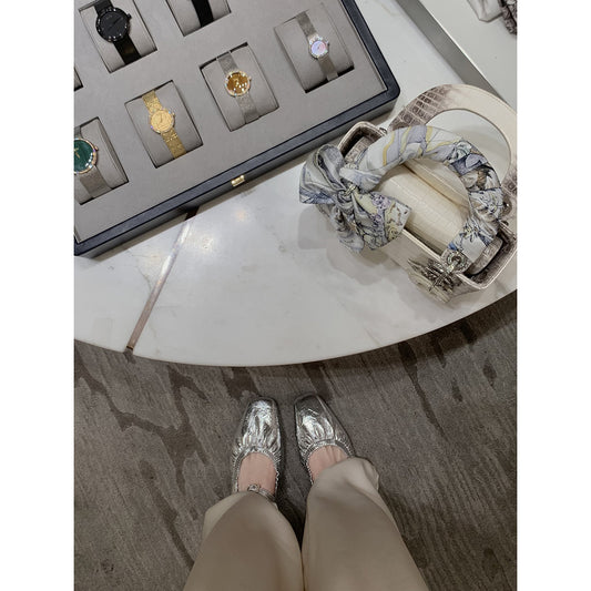 Women's French High Closed Toe Slip-on Mary Heels