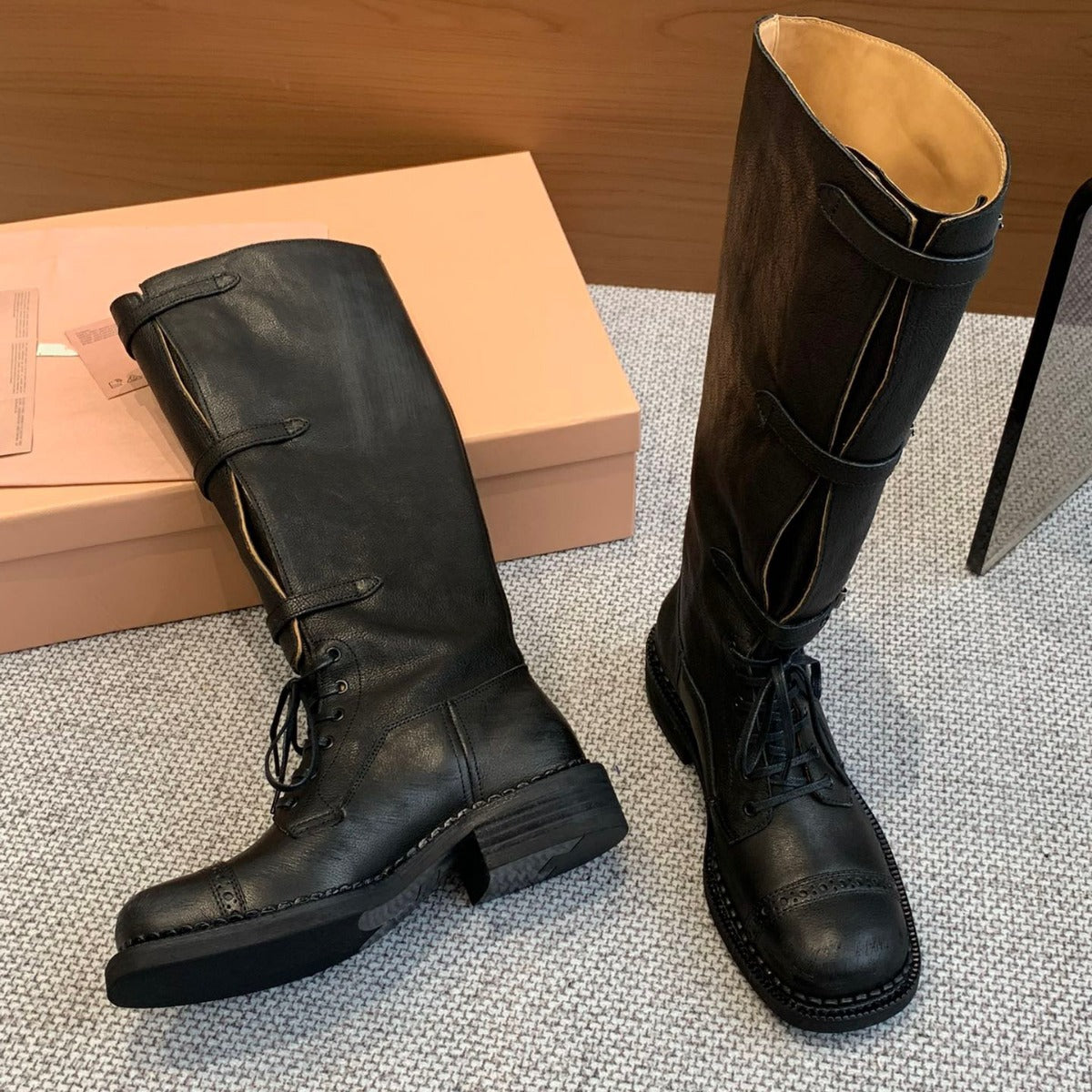 Tube Circumference Model Style Retro Martin Motorcycle Colored Boots