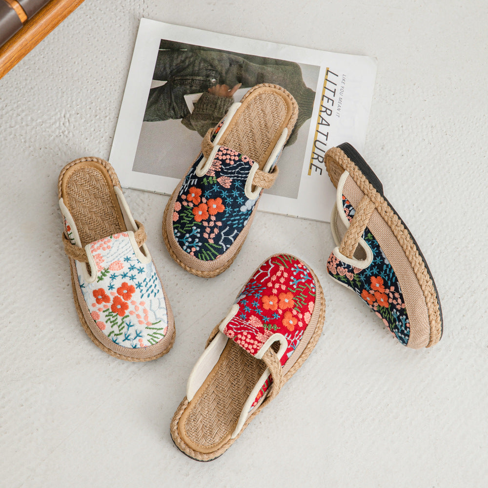 Women's Cotton Linen Ethnic Style Hand Sewing Sandals