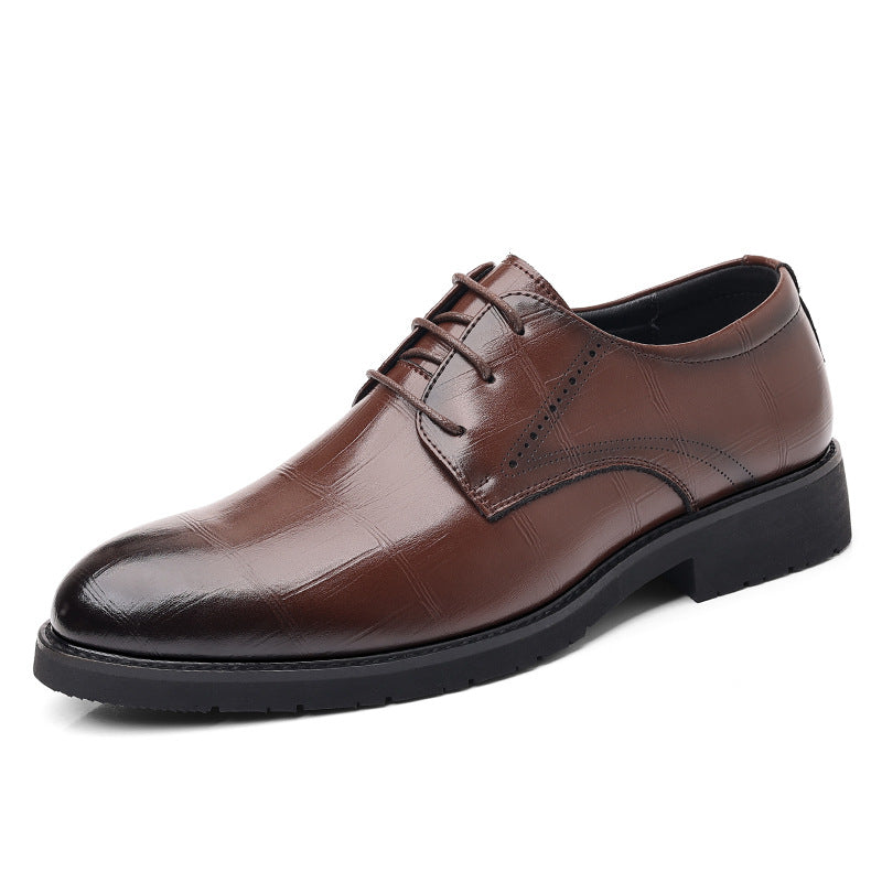 Men's Four Black Business Formal Wear British Leisure Leather Shoes