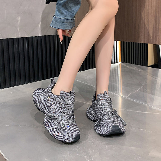 Women's Paris Ninth Generation Rhinestone Dad Sports Casual Shoes