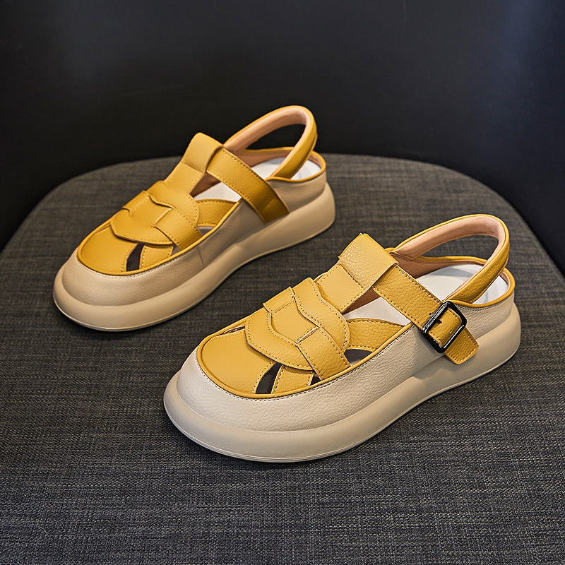Women's Summer Genuine Fashion Pig Cage Closed Toe Sandals