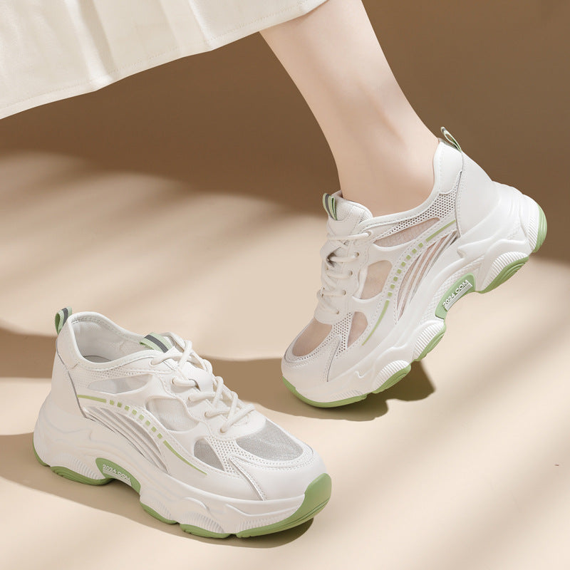 Women's Breathable Cutout Dad Trendy Summer Thick Sneakers