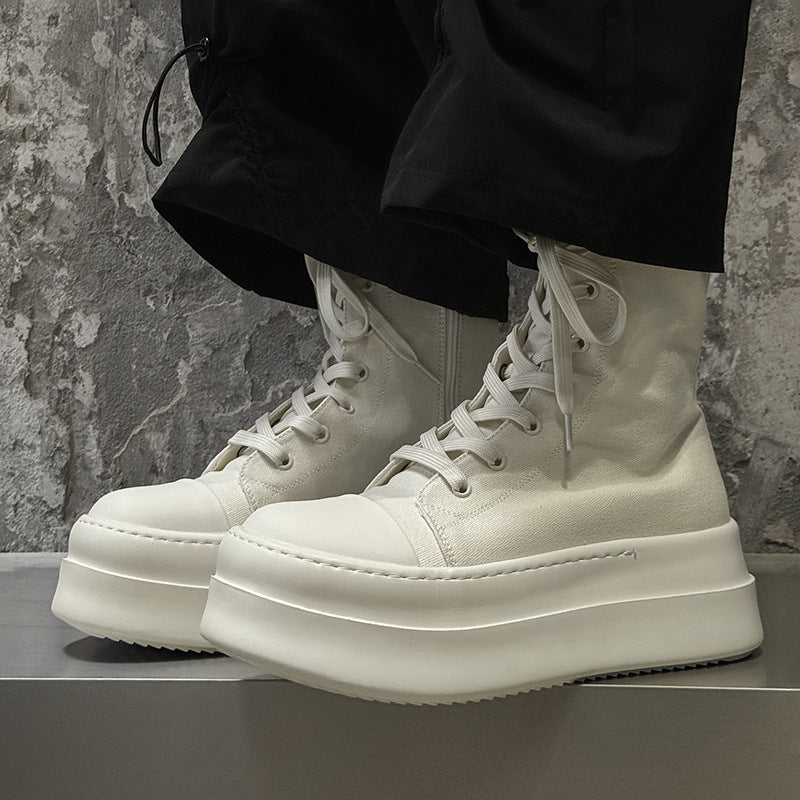 Women's & Men's American High-grade Side Zipper Increased Lovers Sneakers