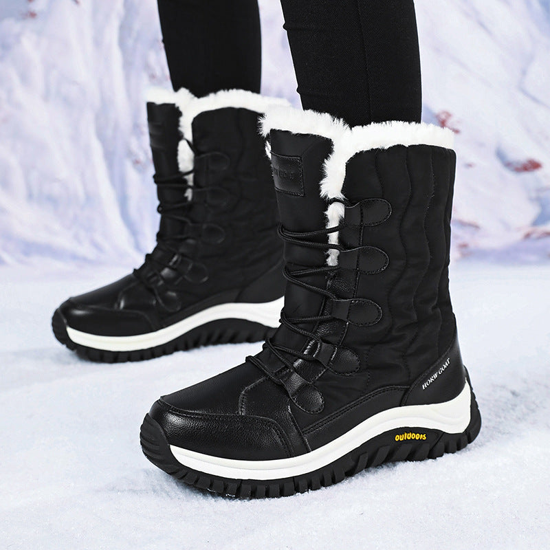 Women's Fleece-lined Thickened Outdoor Northeast Cotton Padded Snow Boots