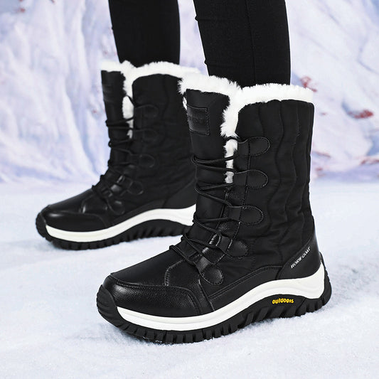 Women's Fleece-lined Thickened Outdoor Northeast Cotton Padded Snow Boots