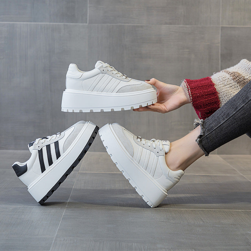 Women's German Training Spring White Small Skate Casual Shoes